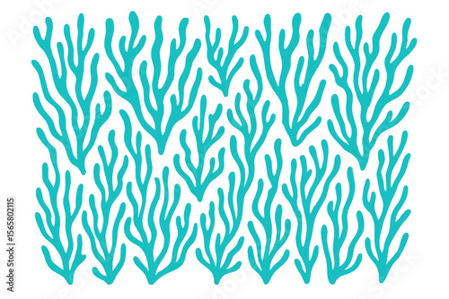 Fototapeta Naklejka Na Ścianę i Meble -  Turquoise coral reef glowing with marine life, floating against transparent backdrop