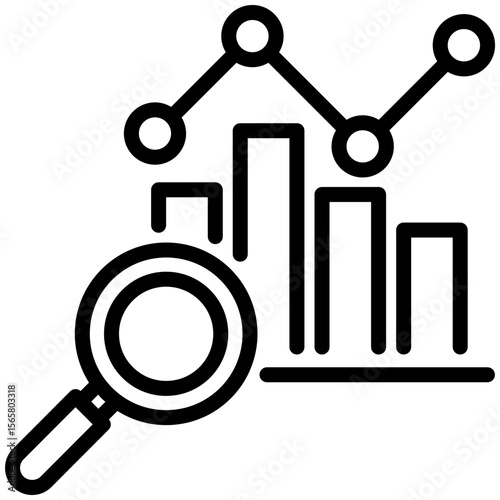 Market analysis icon for business risk, website, application, printing, document, poster design, etc