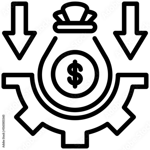 Loss icon for business risk, website, application, printing, document, poster design, etc