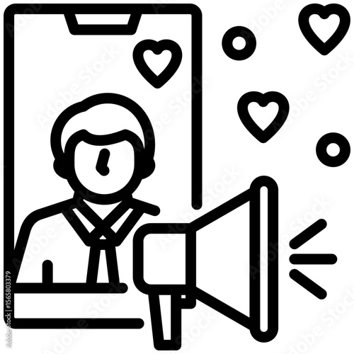 Influencer icon for business risk, website, application, printing, document, poster design, etc
