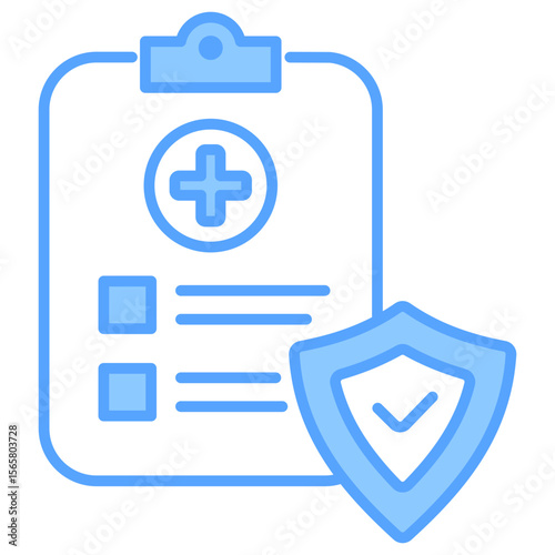 Health Insurance Blue Icon