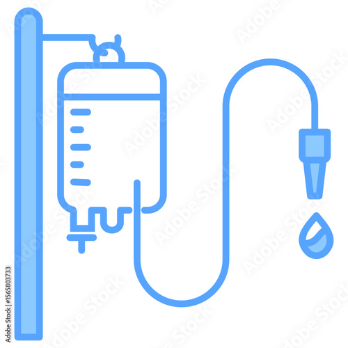 Blood Transfusion Blue Icon