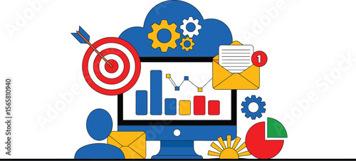 Digital marketing strategy business analytics data analysis seo optimization cloud computing target email