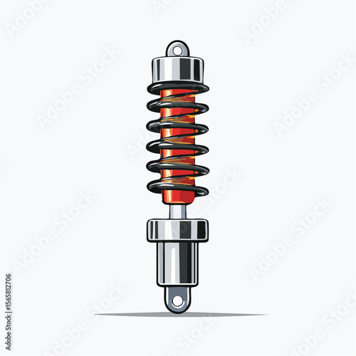 Motorcycle Shock Absorber Vector Illustration Detailed Design