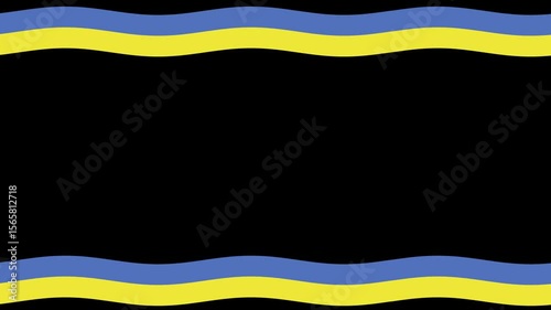 Background of Ukrainian Flag Flying Above and Below