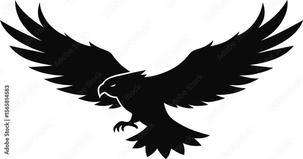 Obraz premium silhouette-of-an-eagle-flying--symbol-of-power--vi (1)_processed.eps