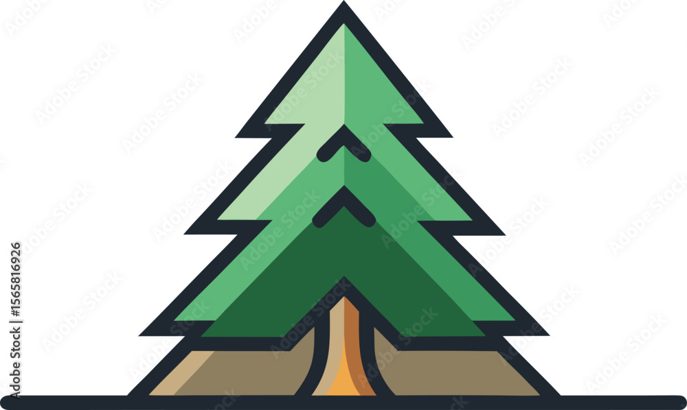 Fototapeta premium simple-outline-of-a-pine-tree--vector-forest-icon- (1)_processed.eps