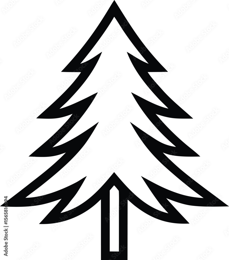 Obraz premium simple-outline-of-a-pine-tree--vector-forest-icon-_processed.eps