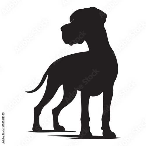 A black silhouette of a Great Dane vector