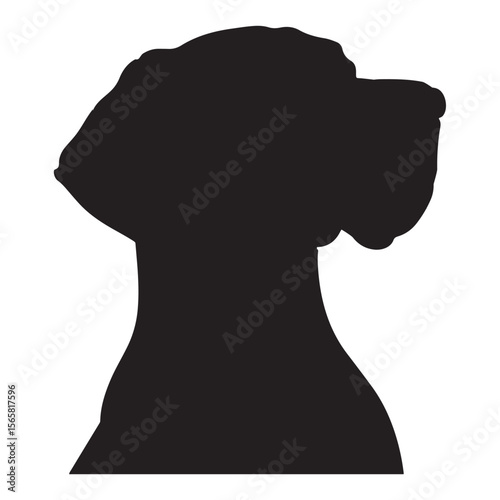 A black silhouette of a Great Dane vector
