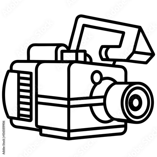Video Camera Icon – Flat Vector Illustration