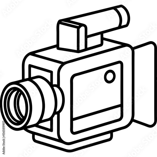 Video Camera Icon – Flat Vector Illustration