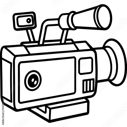 Video Camera Icon – Flat Vector Illustration