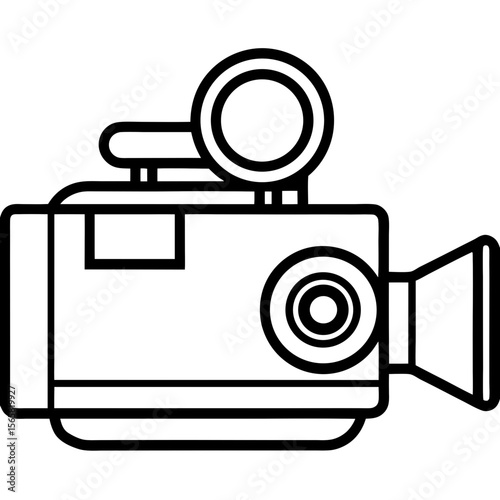 Video Camera Icon – Flat Vector Illustration