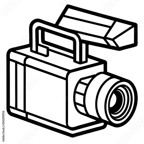 Video Camera Icon – Flat Vector Illustration