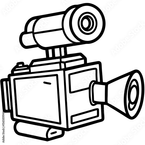 Video Camera Icon – Flat Vector Illustration