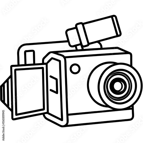 Video Camera Icon – Flat Vector Illustration