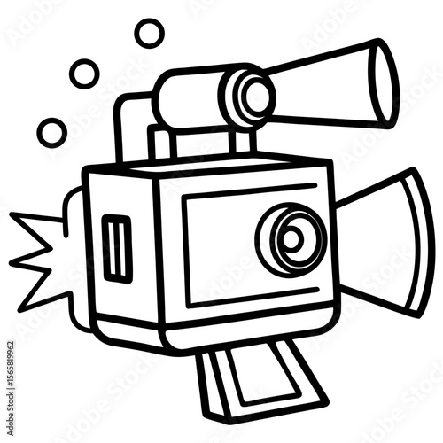 Video Camera Icon – Flat Vector Illustration