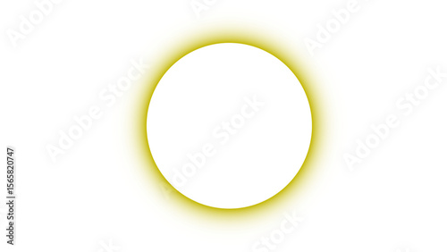 Yellow Glowing Circle: Vibrant halo effect with transparent background, ideal for bright highlights or ethereal cosmic designs.