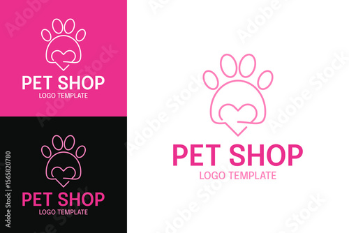 Pet shop logo template design vector illustration
