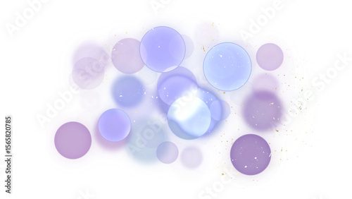 Subtle Pastel Bokeh Bubbles: Transparent background with soft, diffused lavender and blue circles for a dreamy overlay.