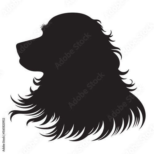 A black silhouette of an English Cocker Spaniel vector