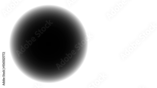 Transparent background: Soft Gradient Black Orb - Minimalist Opaque Sphere for Dark Accents & Space Designs