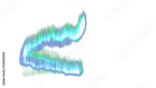 Transparent background: Abstract Aurora Borealis Swirl - Dynamic Green & Blue Light Art for Modern Designs & Digital Creations