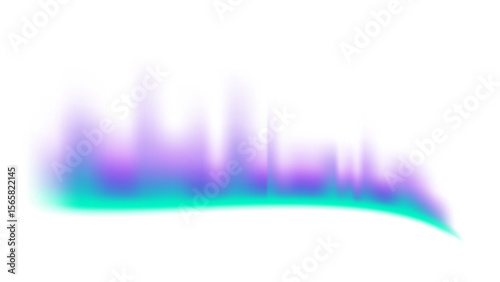 Light Teal and Violet Northern Lights Effect - Transparent background