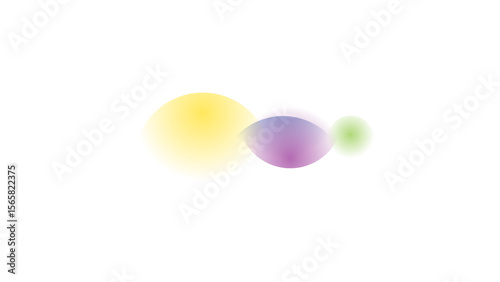 Gradient Overlapping Circles in Yellow, Purple, and Green - Transparent background
