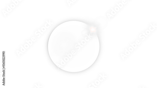 White light orb with subtle lens flare on transparent background, soft glowing spherical effect.