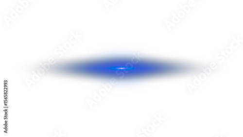 Blue glowing light spot with soft blur on transparent background, subtle cosmic energy or focus.