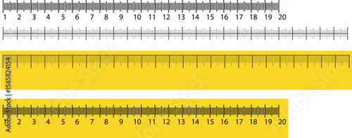 Measuring scale, markup for rulers vector illustration.Blank measuring scale indicator.Measuring scale, markup for rulers. Vector illustration.