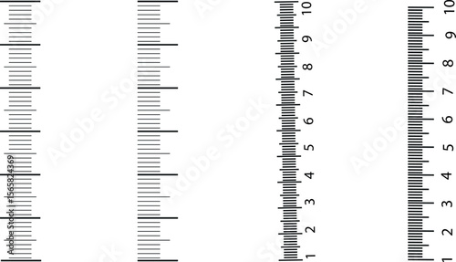 Measuring scale, markup for rulers vector illustration.Blank measuring scale indicator.Measuring scale, markup for rulers. Vector illustration.