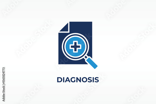 DIAGNOSIS vector, icon or logo sign isolated symbol illustration