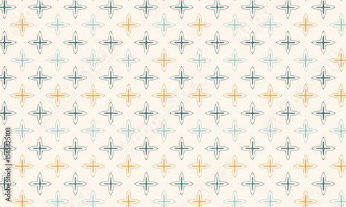 Elegant Ornamental Cross Pattern - Abstract Geometric Colorful Background