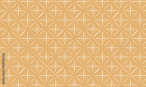 Geometric Cross and Diamond Pattern - Orange Ornamental Tile Background