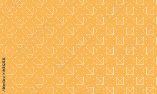 Elegant Geometric Line Art Pattern - Orange Ornamental Seamless Background
