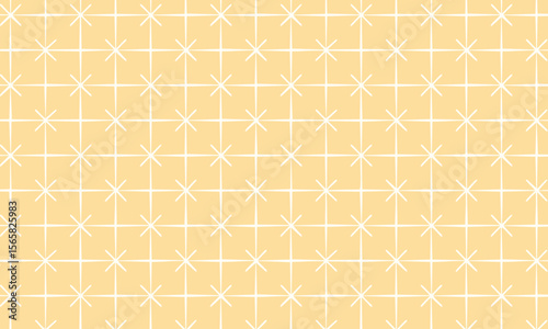 Simple Yellow Star Grid Pattern - Geometric Minimalist Abstract Background