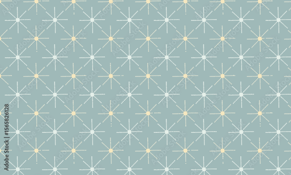 Retro Starburst Geometric Pattern - Mid-Century Modern Abstract Background