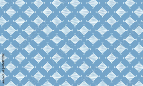 Textured Blue Diamond Pattern - Geometric Rustic Argyle Background