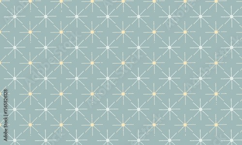 Retro Starburst Geometric Pattern - Mid-Century Modern Abstract Background