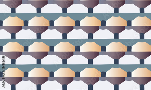 Retro Geometric Octagon Pattern - Art Deco Abstract Seamless Background