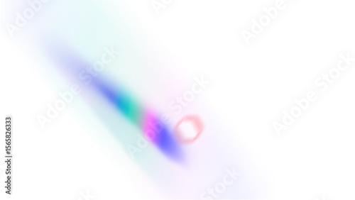 Soft, blurry diagonal streak of pastel colors (blue, pink, green) with a subtle light ring, creating a dreamy glow effect on a transparent background.
