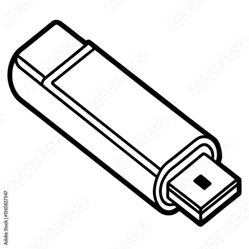 Modern Pen Drive Silhouette Illustration