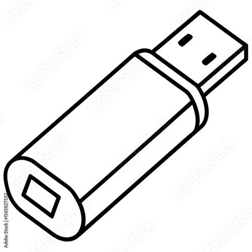 Modern Pen Drive Silhouette Illustration