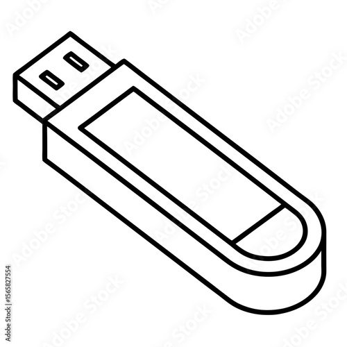 Modern Pen Drive Silhouette Illustration