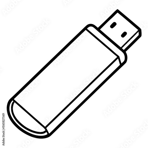 Modern Pen Drive Silhouette Illustration