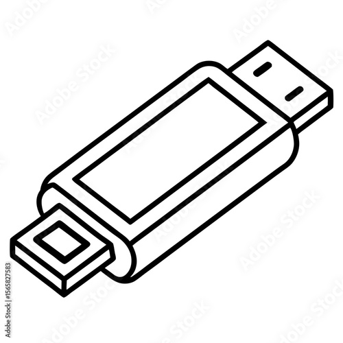 Modern Pen Drive Silhouette Illustration