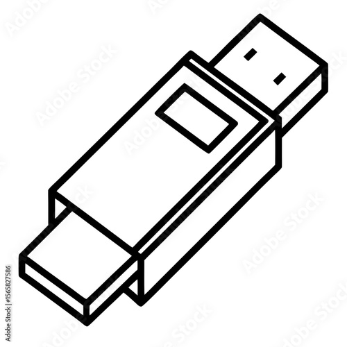 Modern Pen Drive Silhouette Illustration